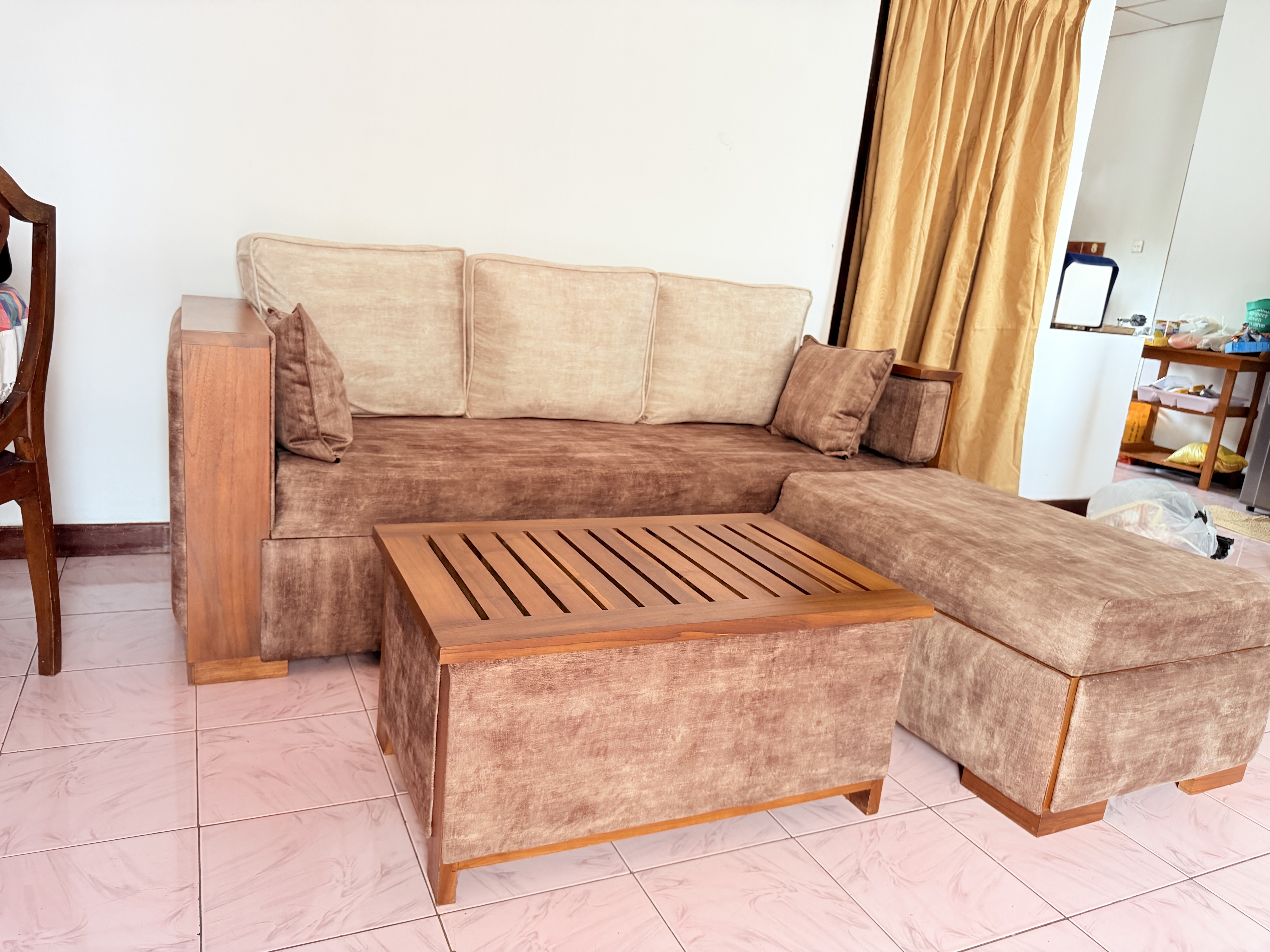 Teak  L  Sofa
