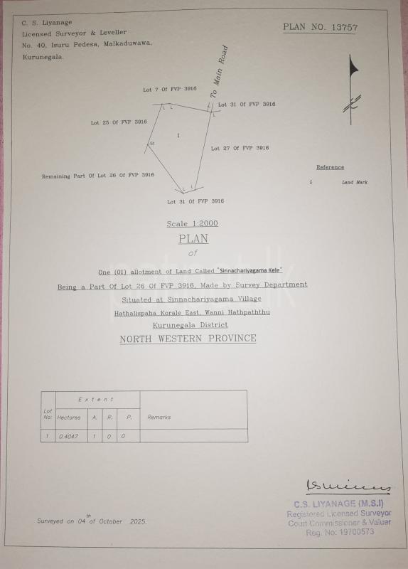 Agricultural Land for Sale in Galgamuwa