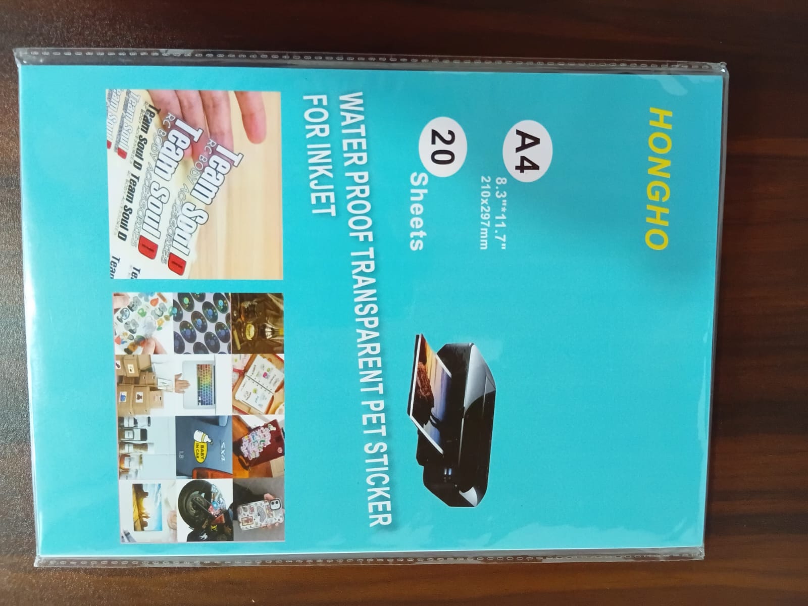 A4 transparent inkjet sticker (Semi Water proof) 20 sheet pack