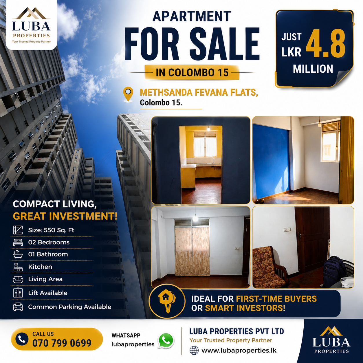 Unfurnished Apartment for Sale in Mattakkuliya (Colombo 15)