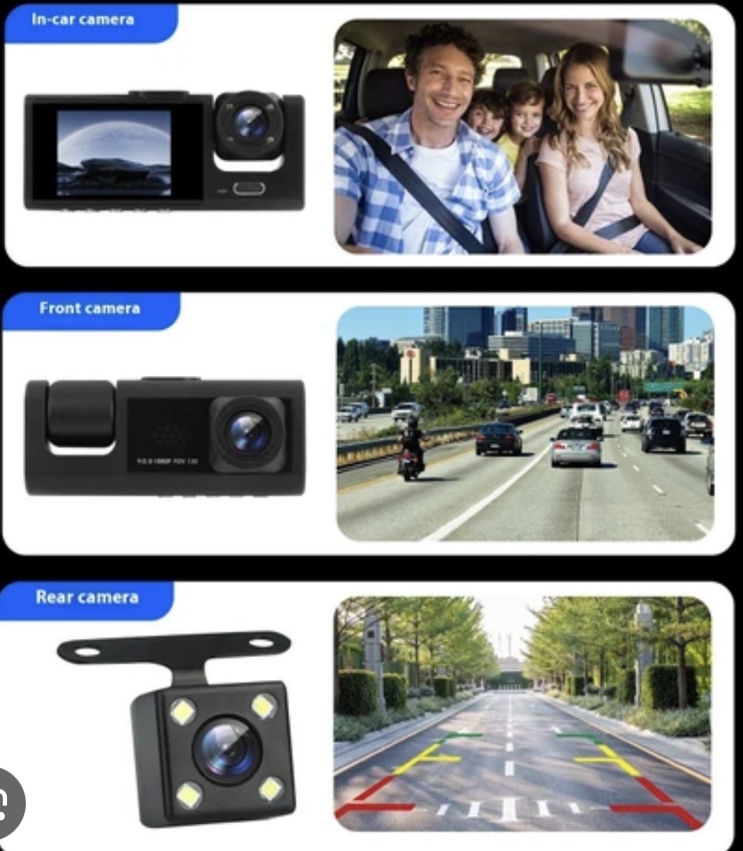 Car Dash Camera 2k (03 Way view)