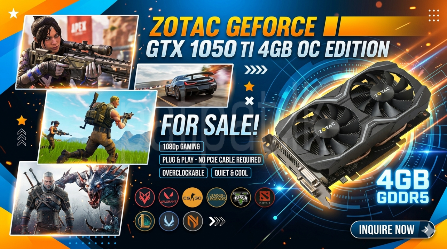 Zotac GeForce GTX 1050 Ti 4GB OC Full Set (Homagama)