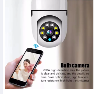 SecureView Pro 360-Degree Rotating Wireless Bulb Camera with Motion Detection and App Control