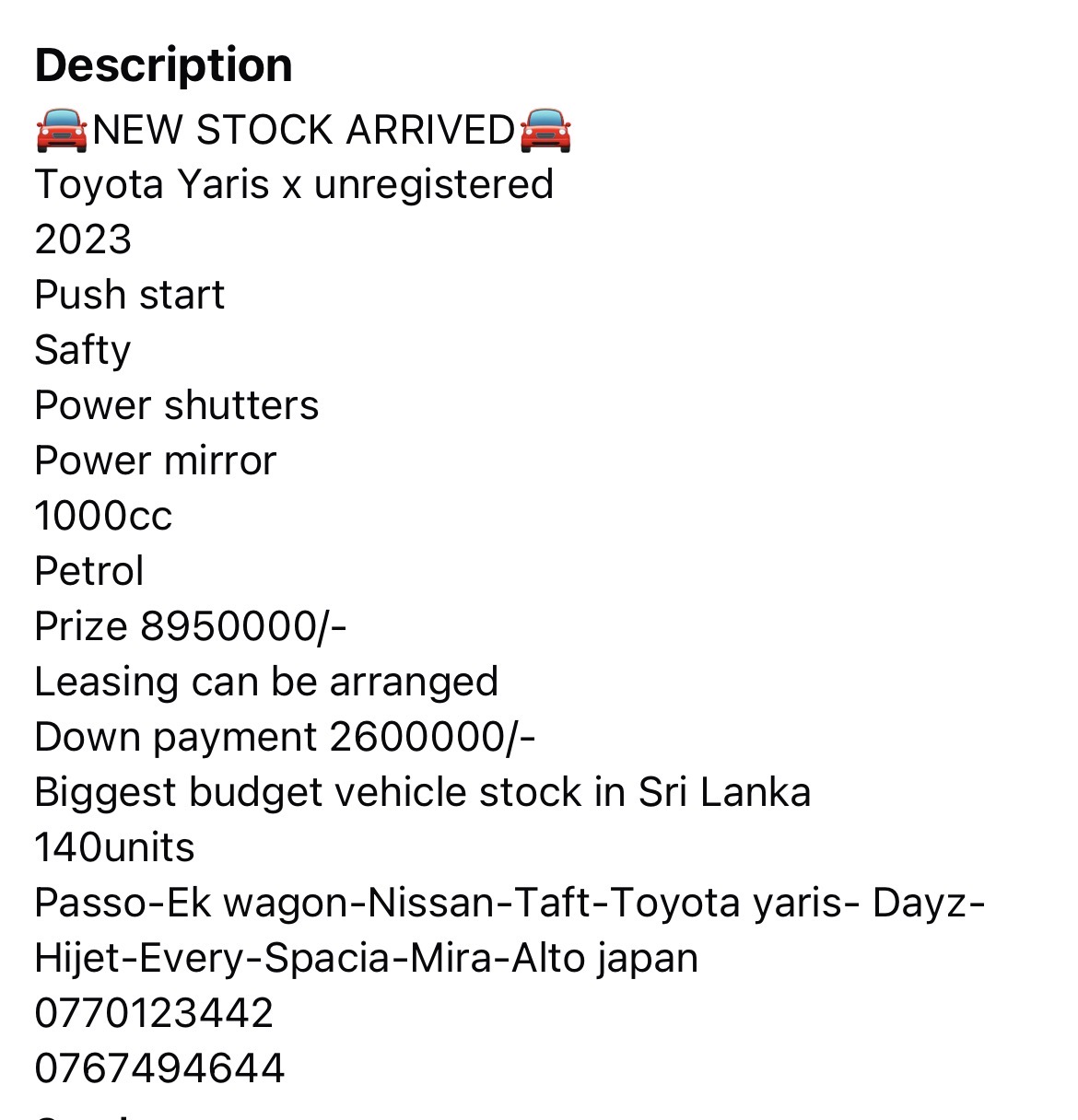 Toyota Yaris 2023 - Brand New Car sale in Sri Lanka - patpat.lk