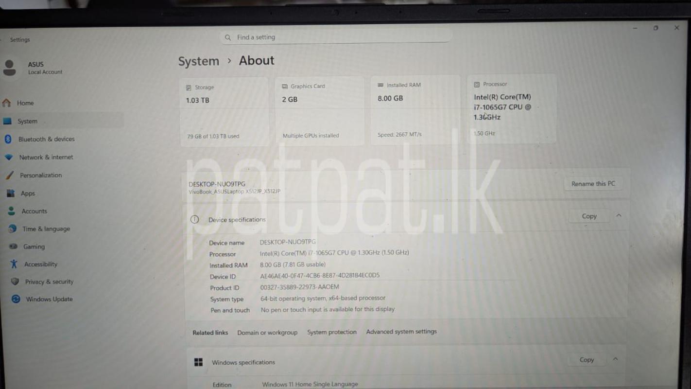 Asus Vivobook 15 For Sale ( Used )