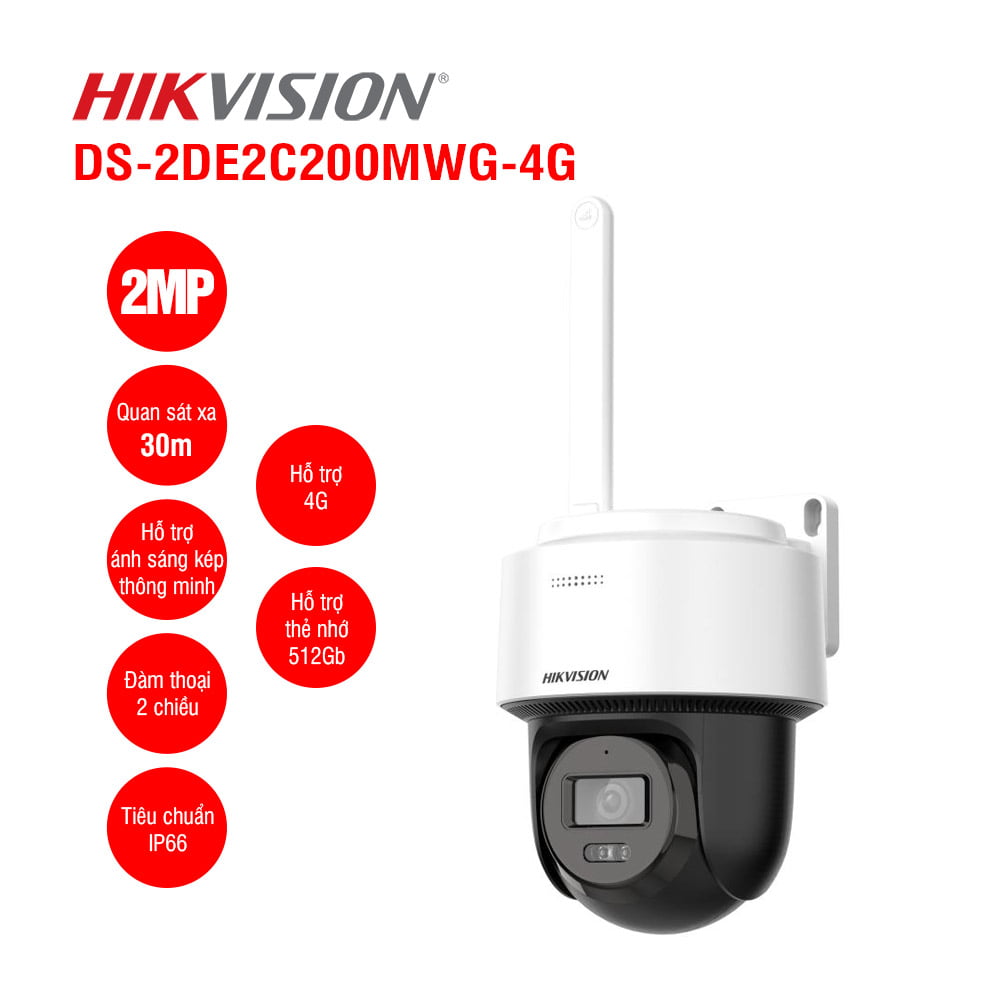 Hikvision Outdoor Smart Hybird Light 2MP 4G  Camera