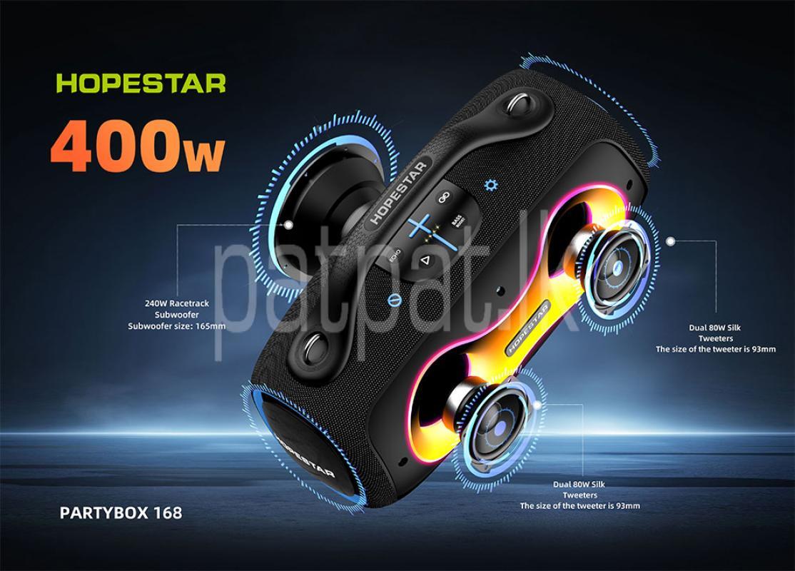 Hopestar Partybox 168 Speakers with Dual Mic (400W)