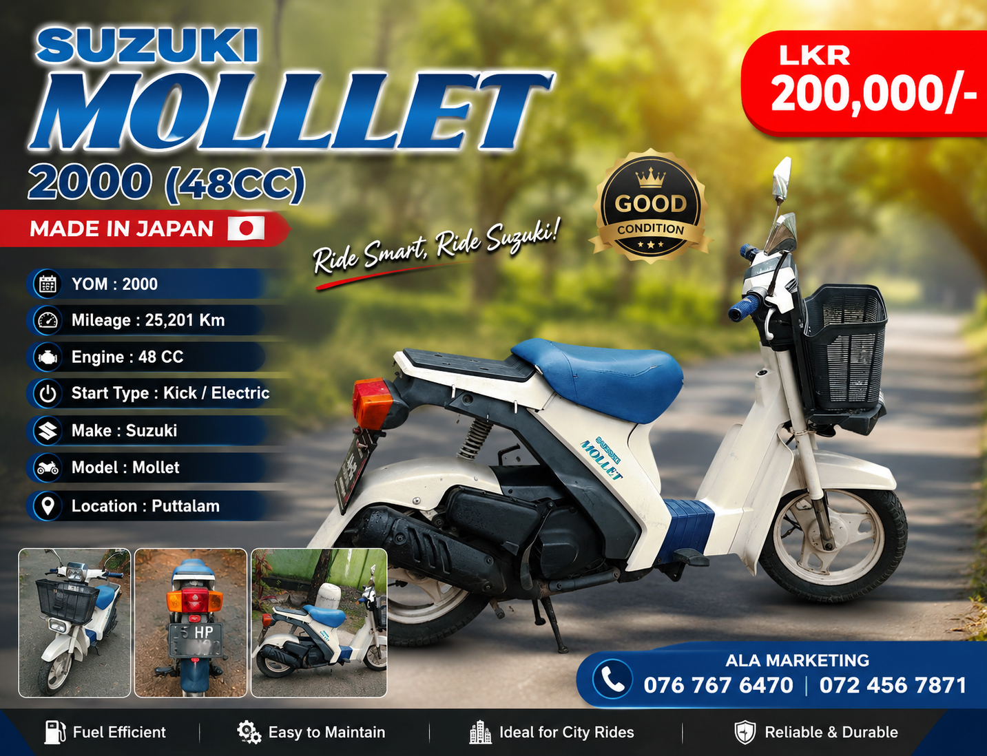 Suzuki Mollet 2000 - பயன்படுத்தப்பட்டது பைக் sale in Sri Lanka - patpat.lk