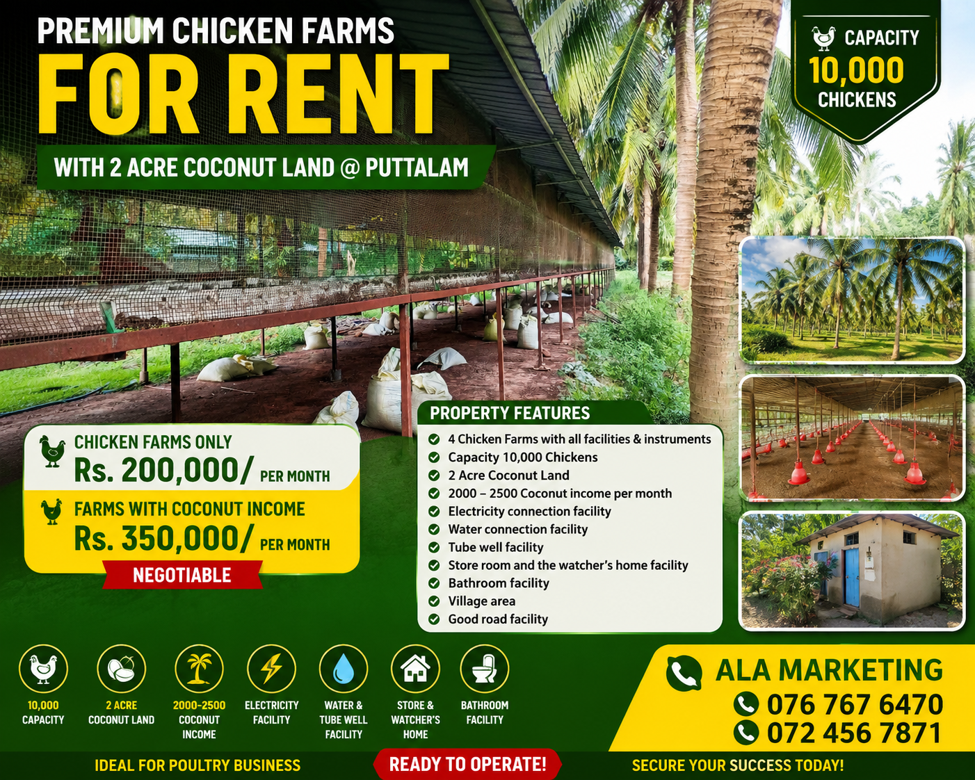 Commercial Land for Rent in Puttalam