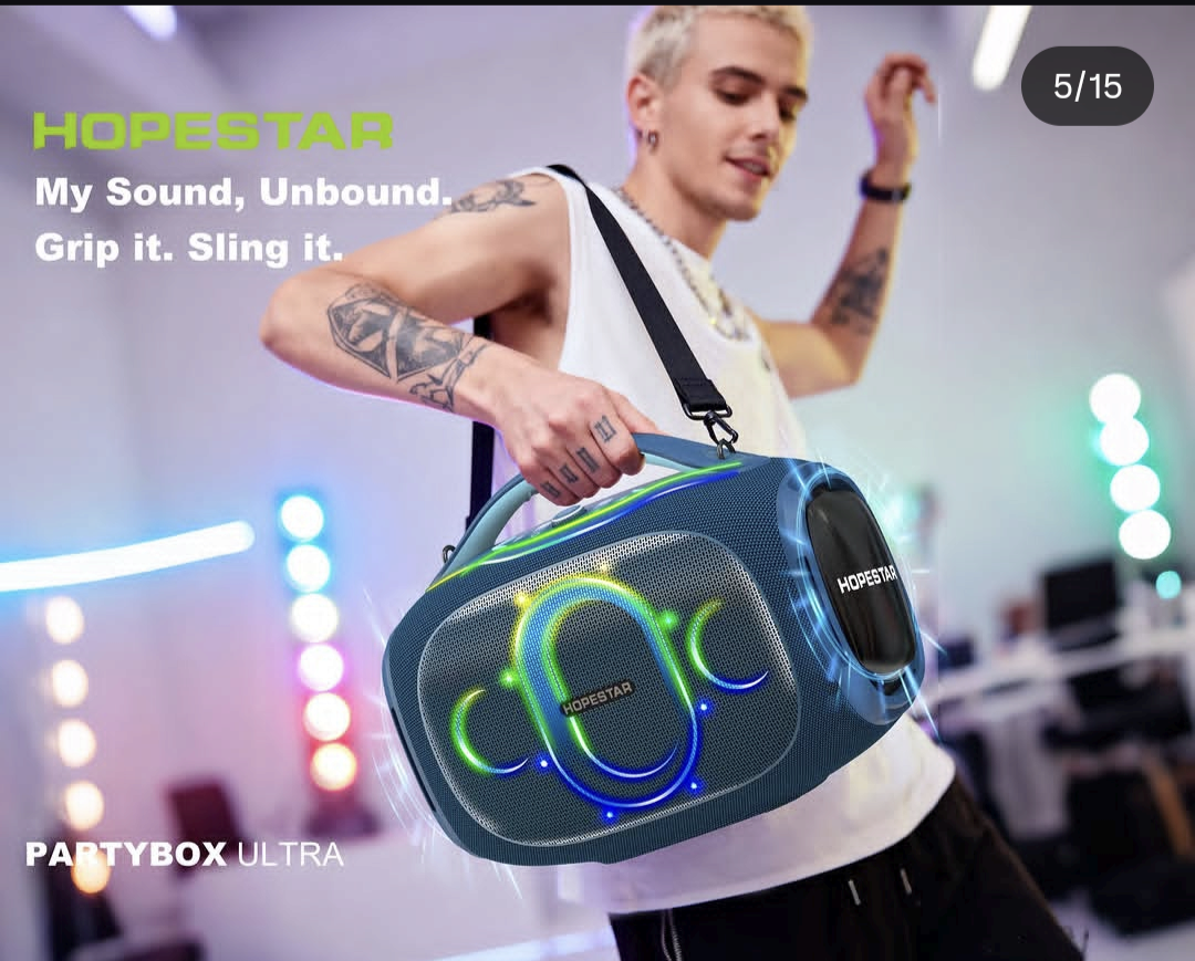 Hopestar 2026 New Partybox Ultra High Power Outdoor Party Speakers with Dual Mic (550W,AC/DC)