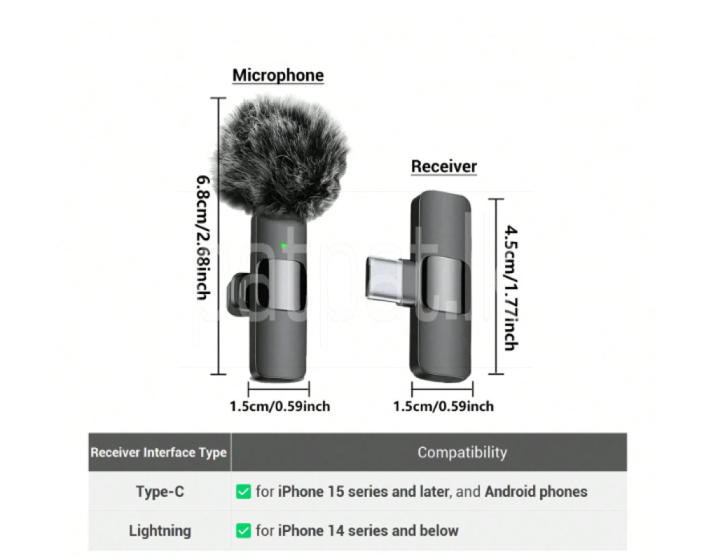 HITOZON Professional Wireless Lavalier Microphone,