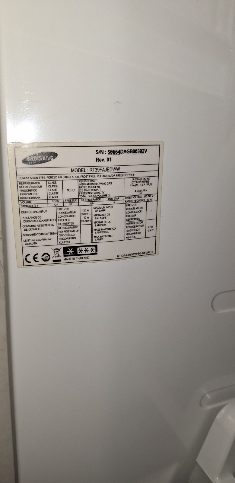 SAMSUNG RT39FAJEDWW