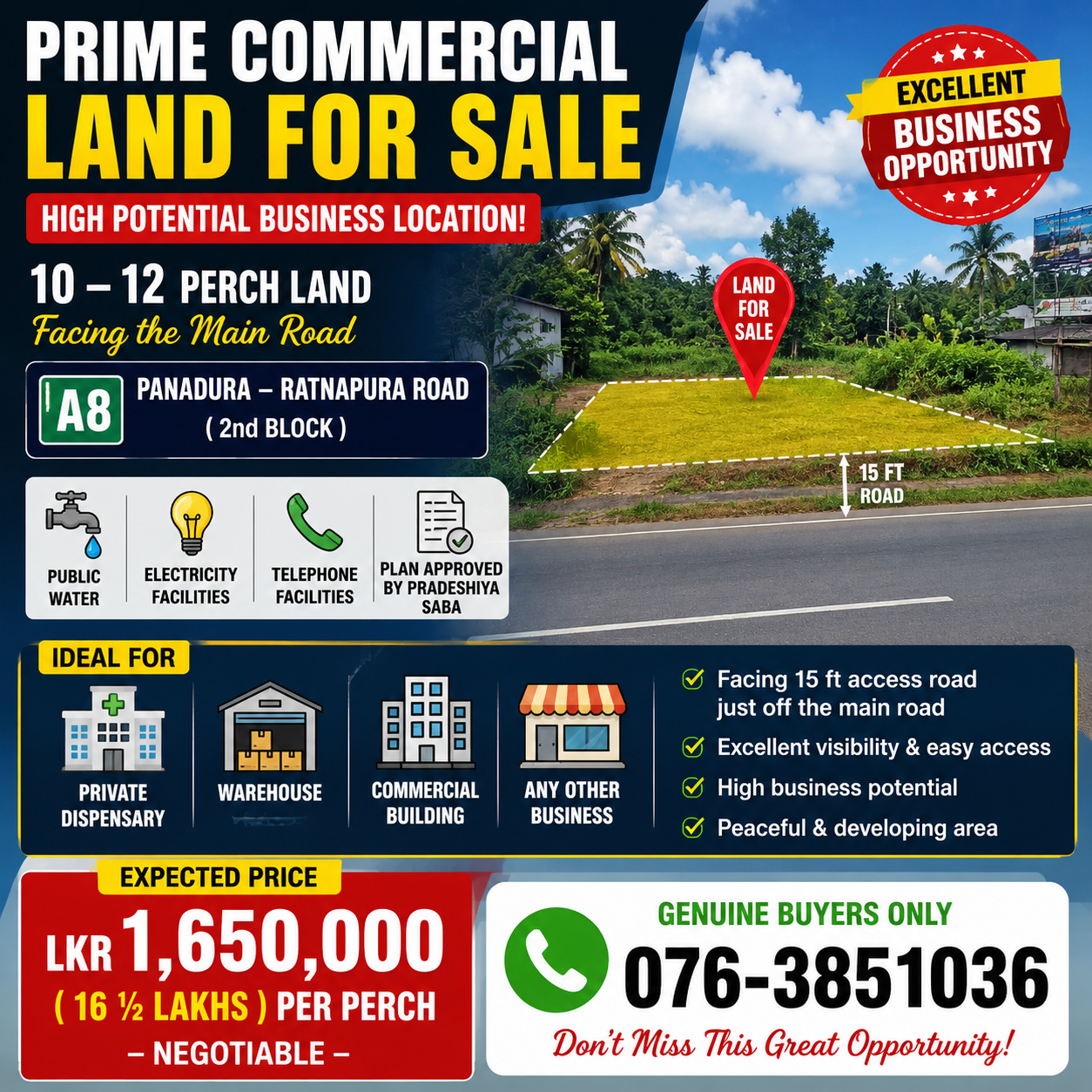 Commercial Land for Sale in Panadura