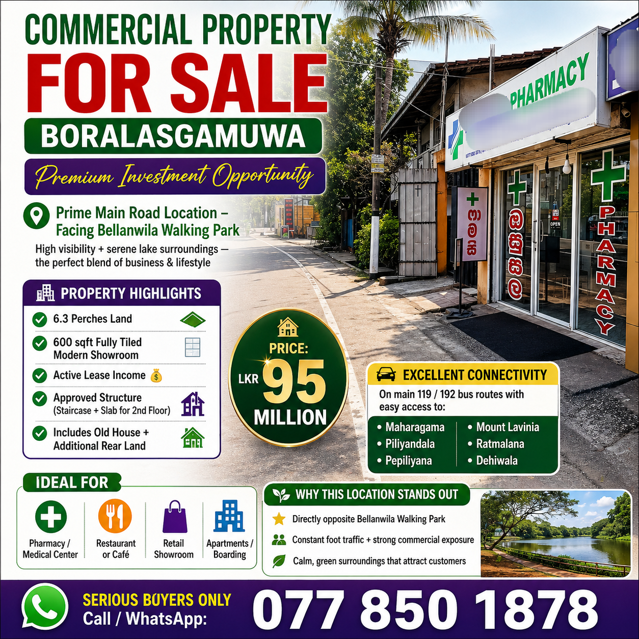 Commercial Land for Sale in Boralesgamuwa