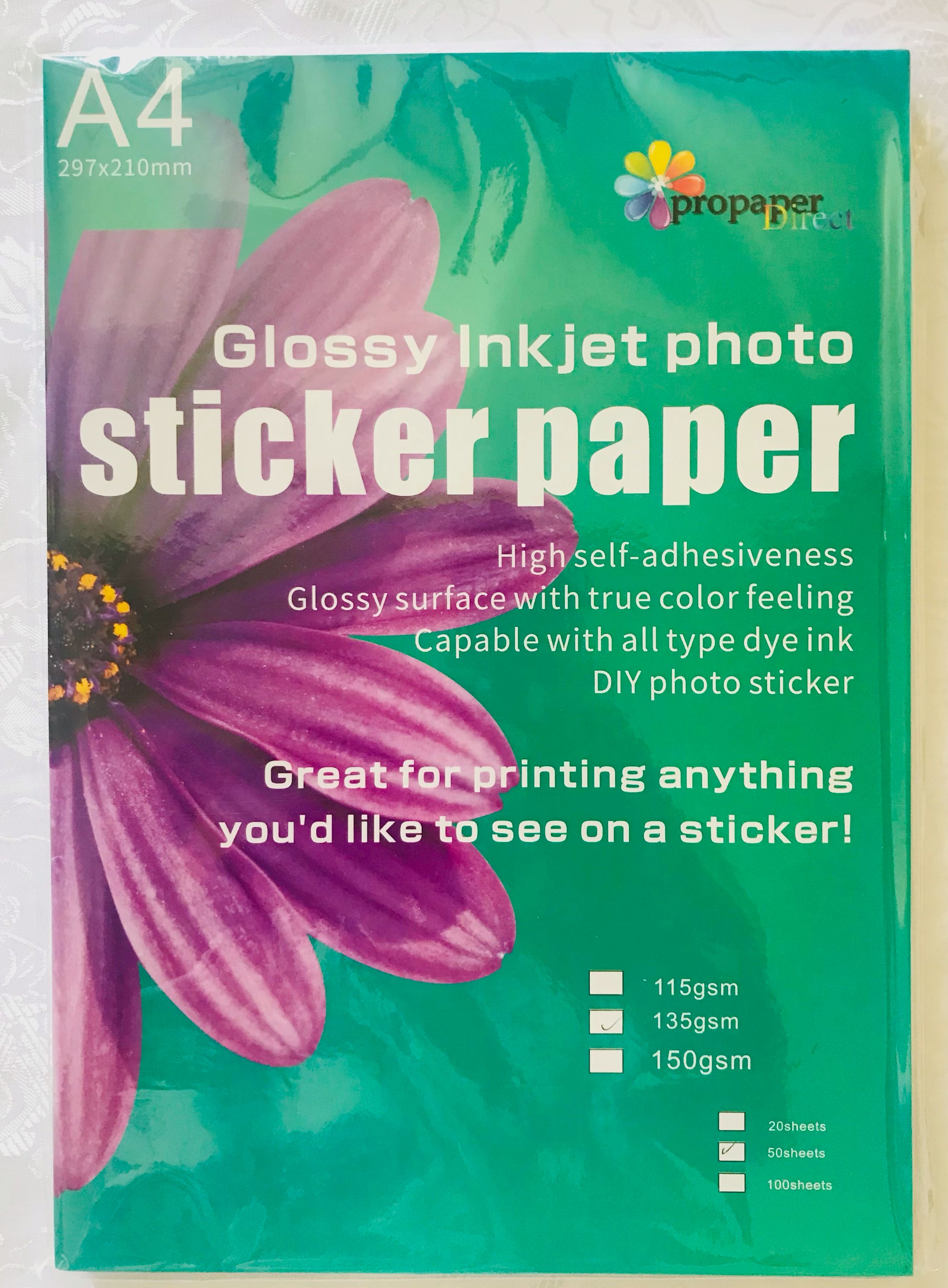 A3 Inkjet Sticker A3 Glossy 135 gsm 50 sheet