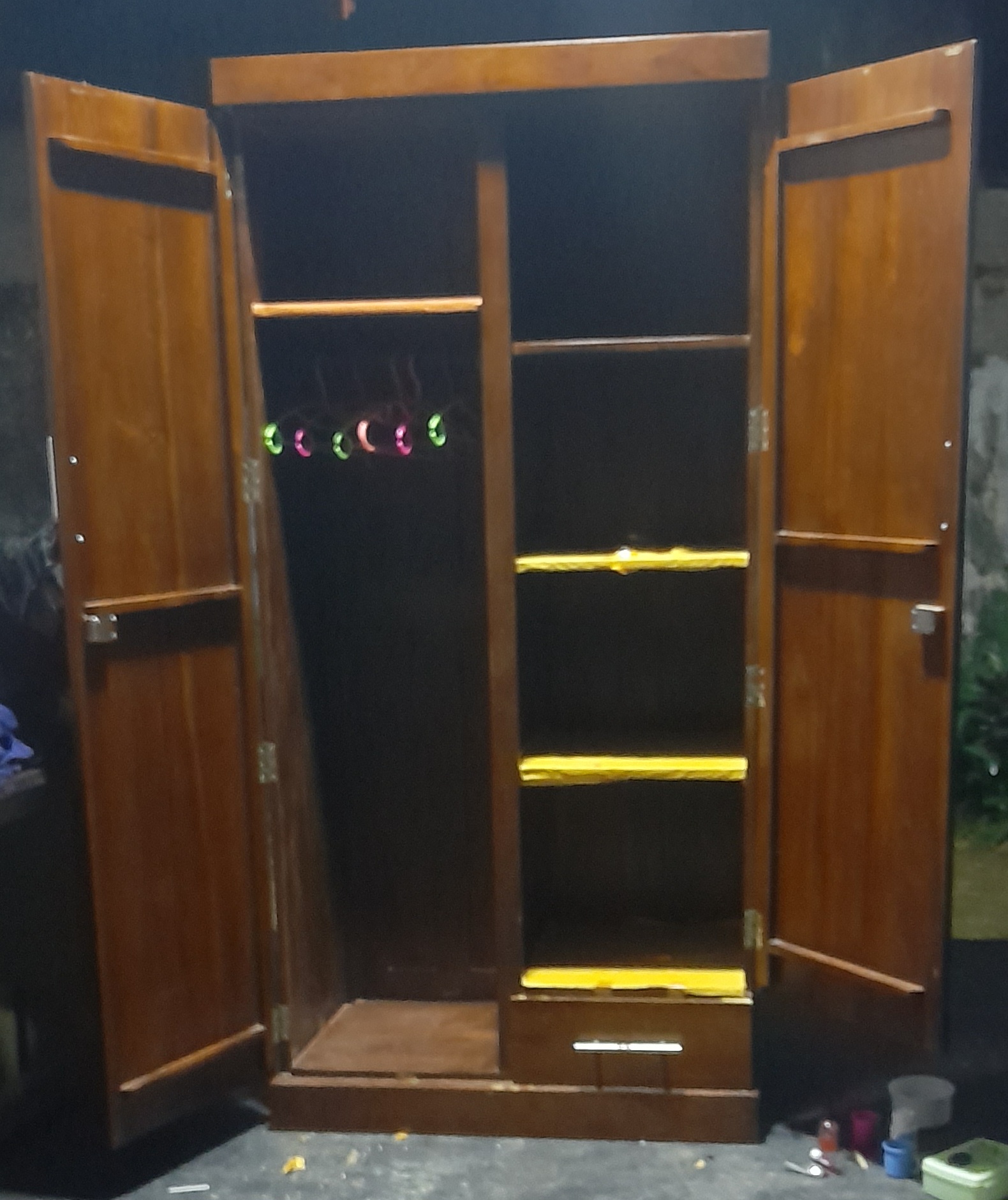 2 DOOR WARDROBE- TEEK WOOD